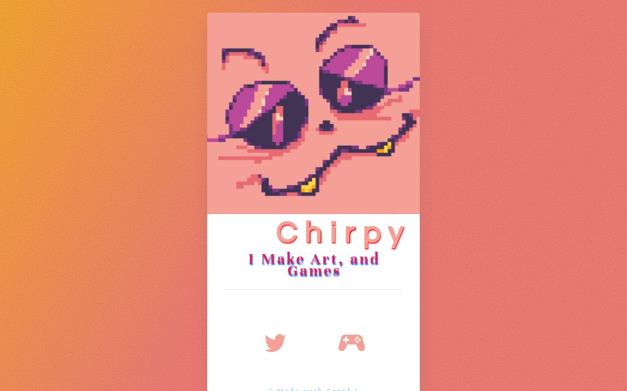 Carrd profile picture for @chirpy
